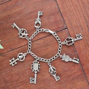 Vintage Keys to Happiness Charm Bracelet